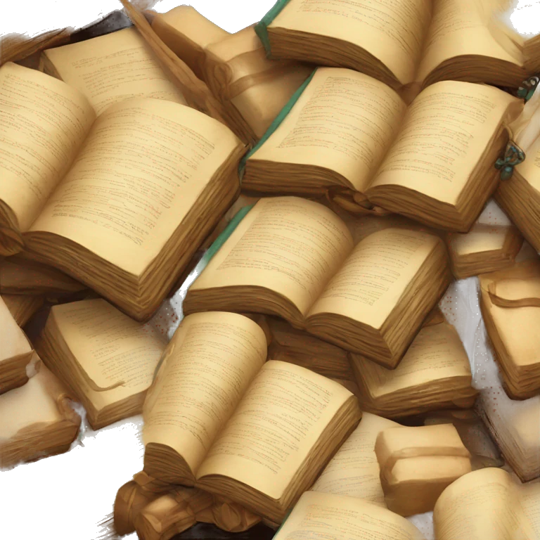 pile of books and scrolls, dungeons and dragons emoji