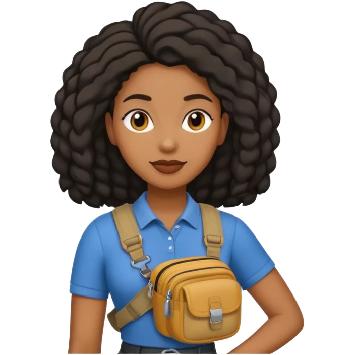 black woman with waist bags emoji