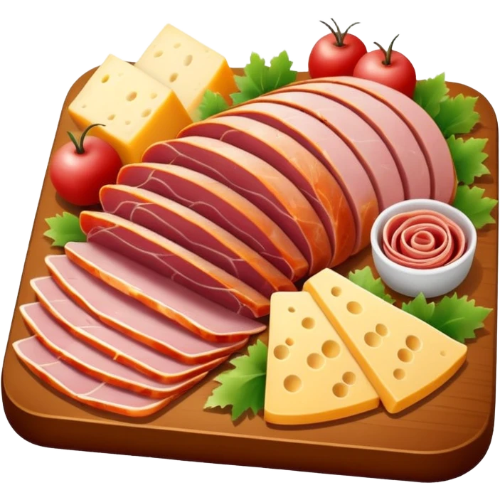 cold cuts (ham & cheese on a rectangular pot platter) emoji
