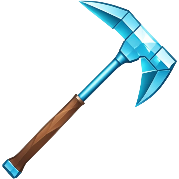 Minecraft diamond pickaxe with brown handle emoji