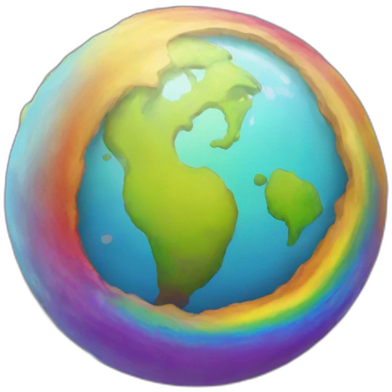 Rainbow planet emoji