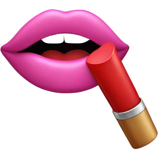 Pink love letter with a lipstick kiss  emoji
