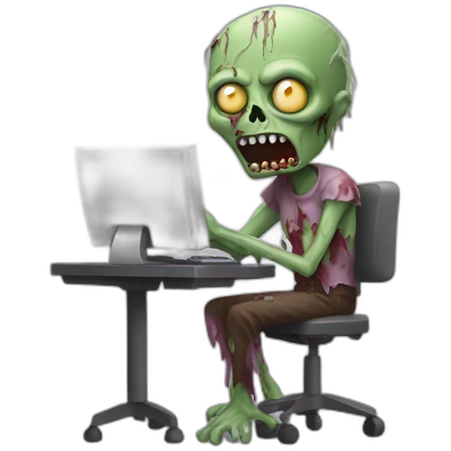 zombie with computer emoji