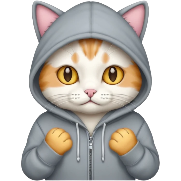 Cat wearing hoodie emoji
