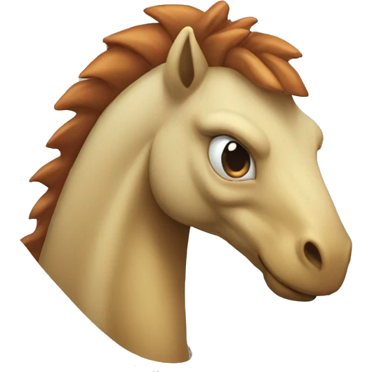 un cheval avec une tete de dinosaure emoji