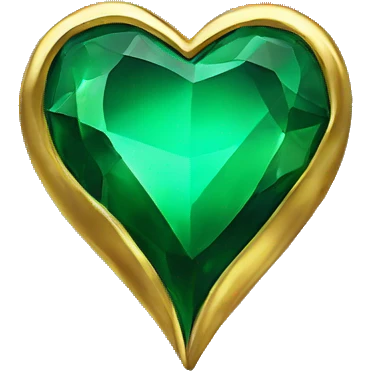 gold emerald glass heart emoji