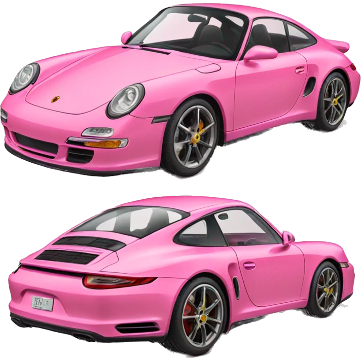 Pink Porsche from two sides emoji