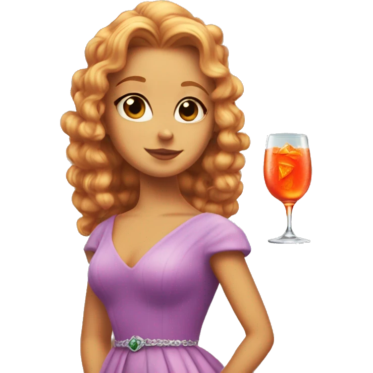 one princess drinking aperol emoji