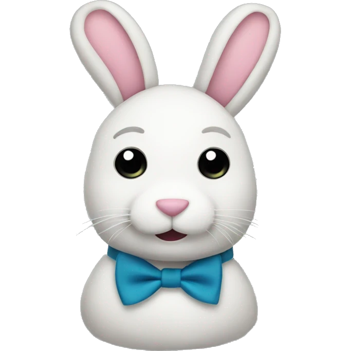 Stuffed bunny with bow tie emoji