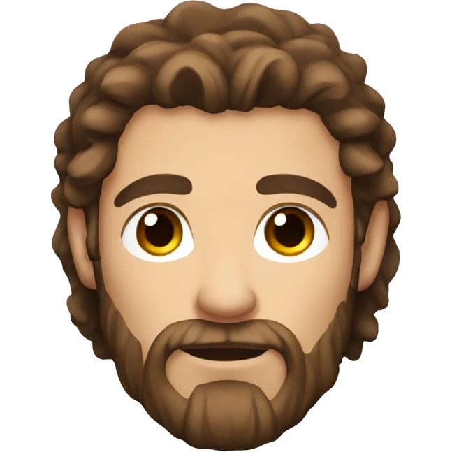 Attractive viking man with long brown hair dark brown eyes and stubble emoji