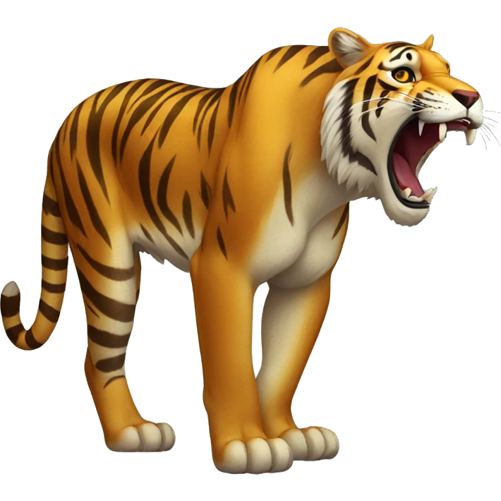 saber toothed tiger full body emoji
