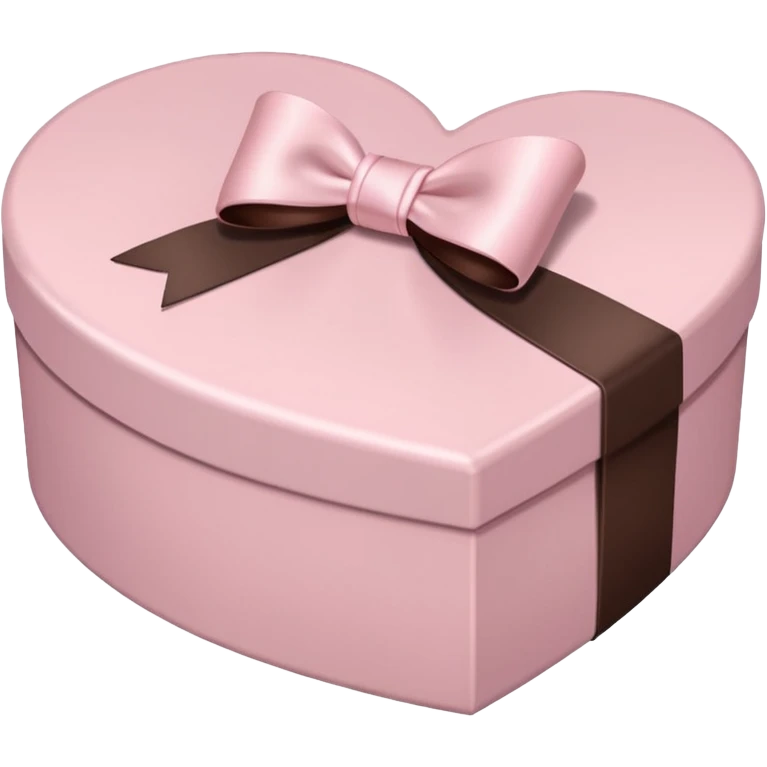 closed pale pink heart box with a neat pale pink bow, hint of chocolates peeking out emoji