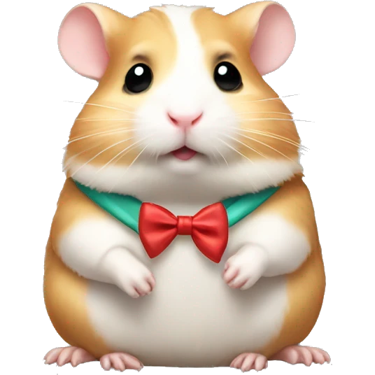 hamster with a bow on his neck sitting emoji