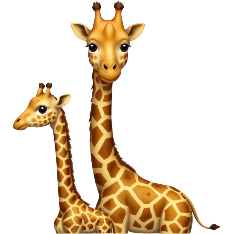 High resolution giraffe with its baby emoji