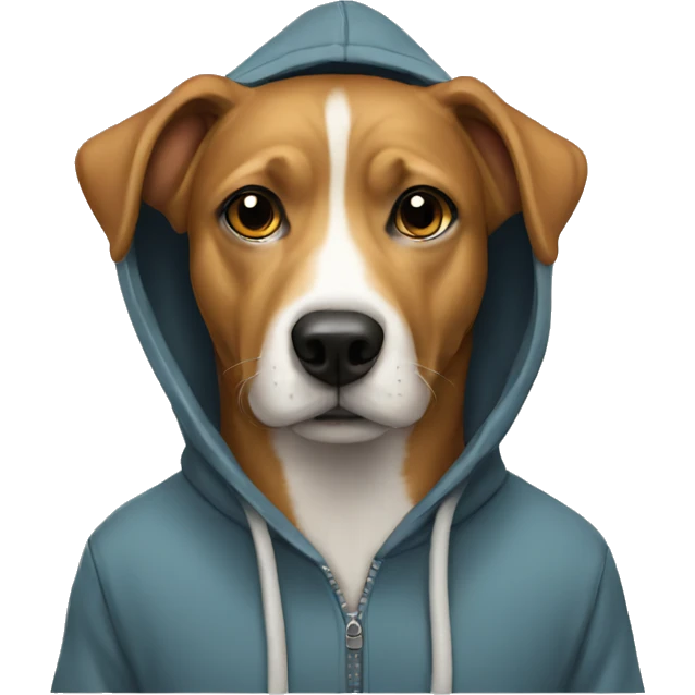 Dog wearing a hoodie  emoji