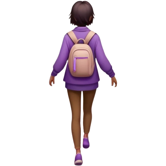 A small figure walks back across a foggy bridge, holding soft pink and purple orbs in each hand—symbolizing compassion and forgiveness. A gentle heart aura trails behind them, showing healing in motion. emoji