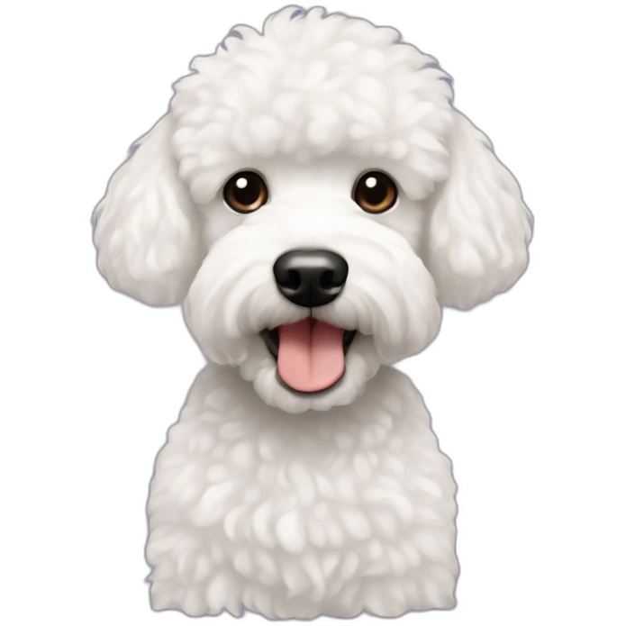 Black dog Poodle and Bichon Frise mix emoji