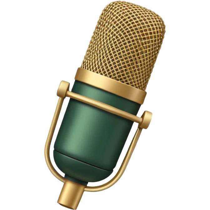 microphone dark green with beige details, stylish and concise emoji