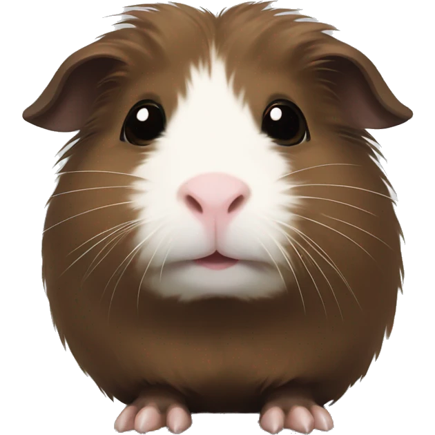 cute dark brown Guinea pig with thin white line fur between eyes emoji