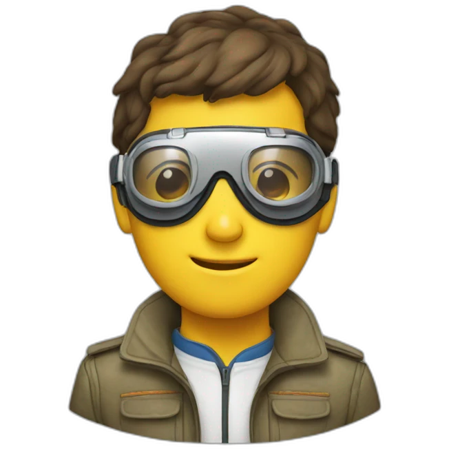 shoe wearing aviator goggles emoji