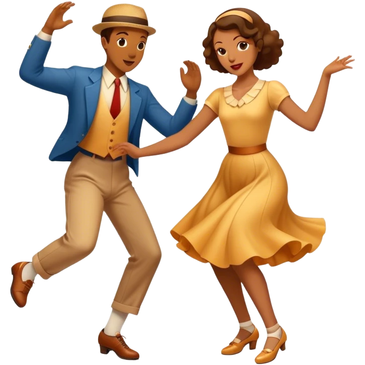 A couple dancing lindy hop emoji