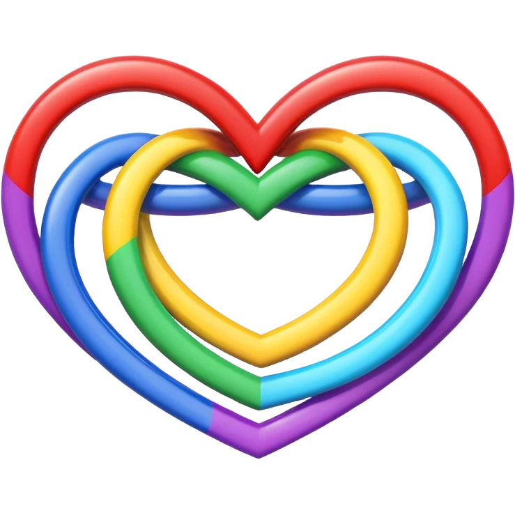 heart with interlocking rainbow rings emoji