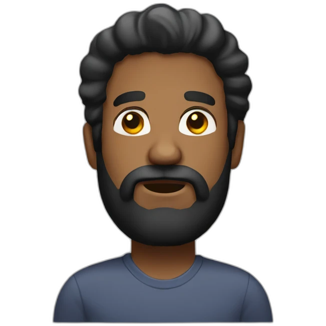 doubt black bearded man emoji