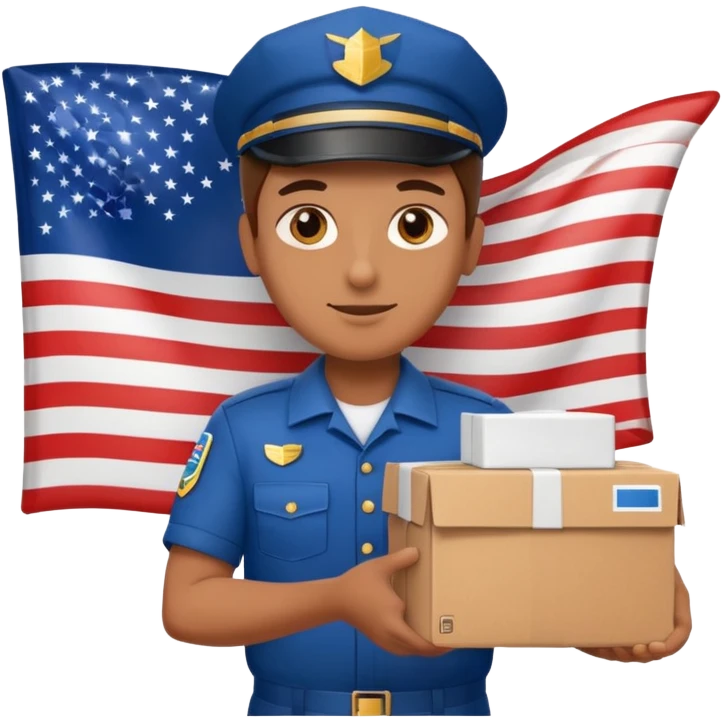Package Delivey person in usa emoji