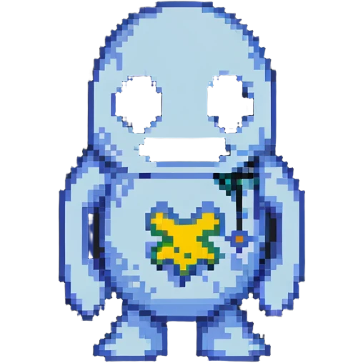 Pacman ghost character, 8-bit style emoji