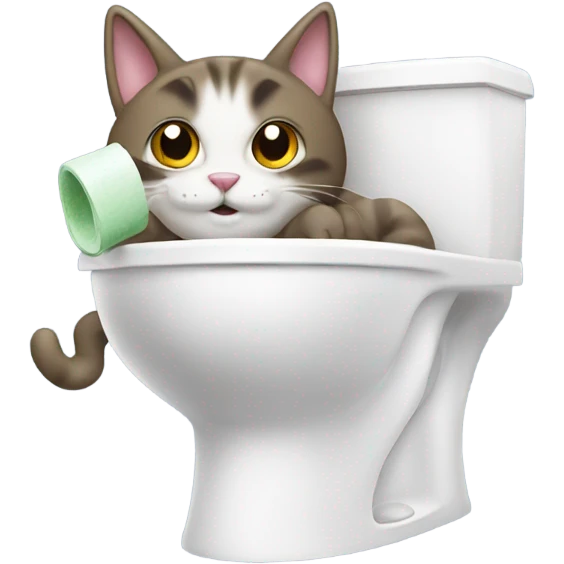 A cat flushing a toilet emoji