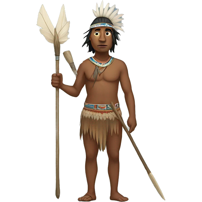 indigenous man with spear emoji