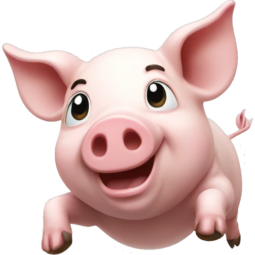 happy ikea pig jumping from left to right emoji
