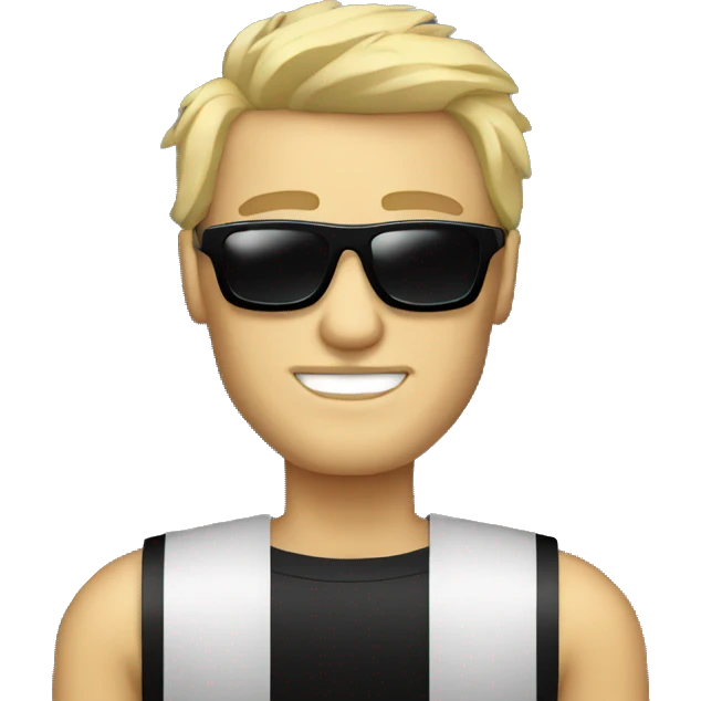 8bit blonde man with black sunglasses emoji