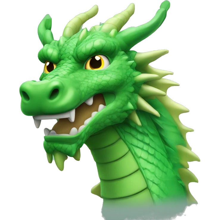 green chinese dragon facing forward eyes partially closed  emoji
