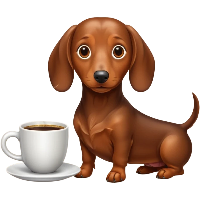 brown dachshund coffee emoji