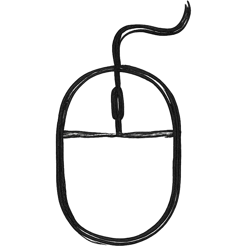 mouse, black outlined icon style, no fill, clean and geometric lines emoji