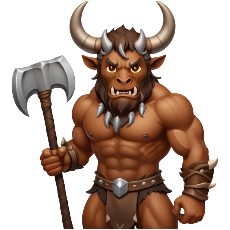minotaur with axe and horns emoji