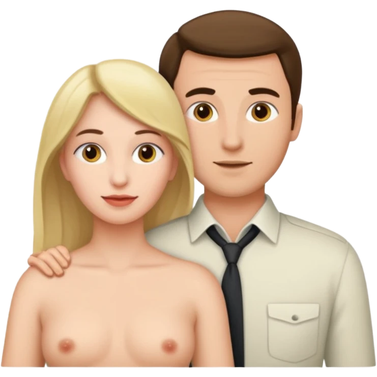 a woman having fucking with a man missionary sex position  emoji
