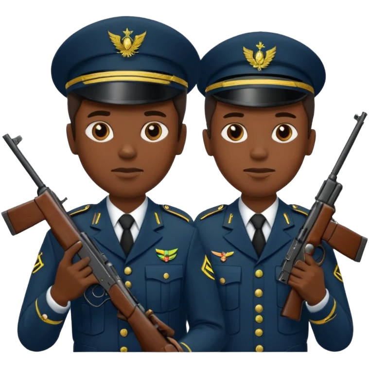 South African soldiers with guns  emoji