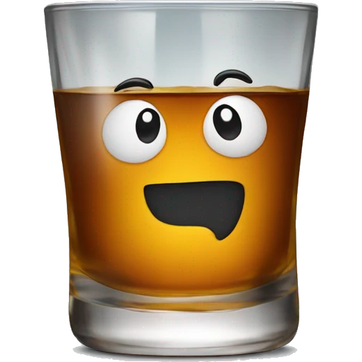 Crazy whisky glass emoji