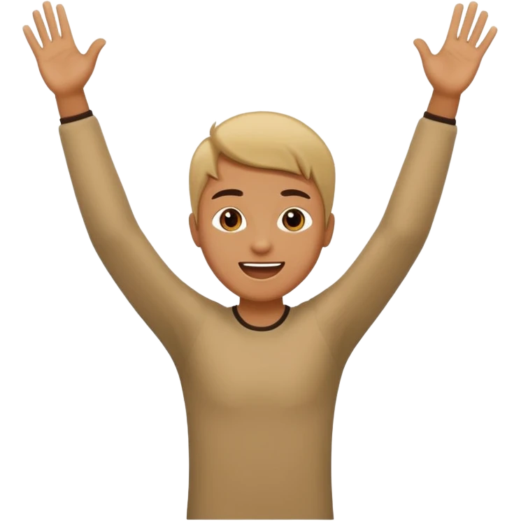 A person with the arms opened like the celebration of bellingham emoji