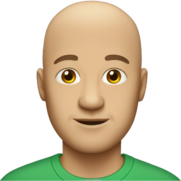 bald man in green shirt emoji