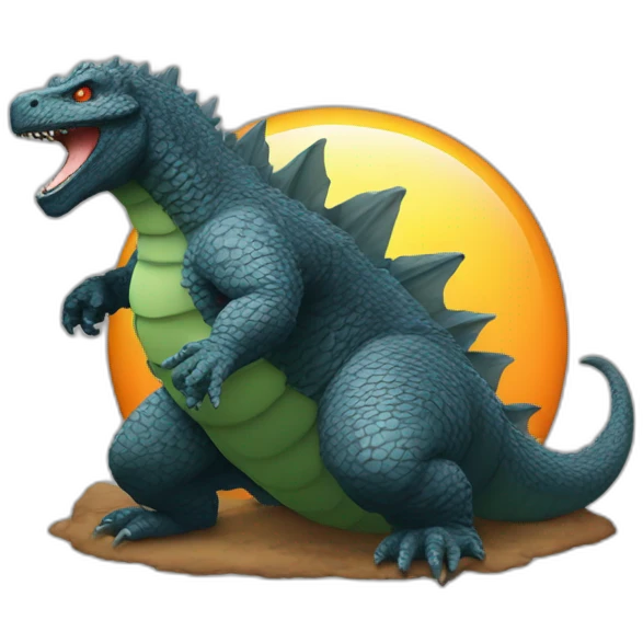 Godzilla laying eggs emoji