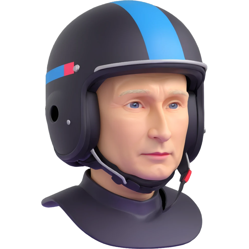 Vladimir Putin wearing a helmet emoji