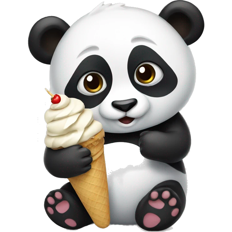 Panda eating ice cream emoji