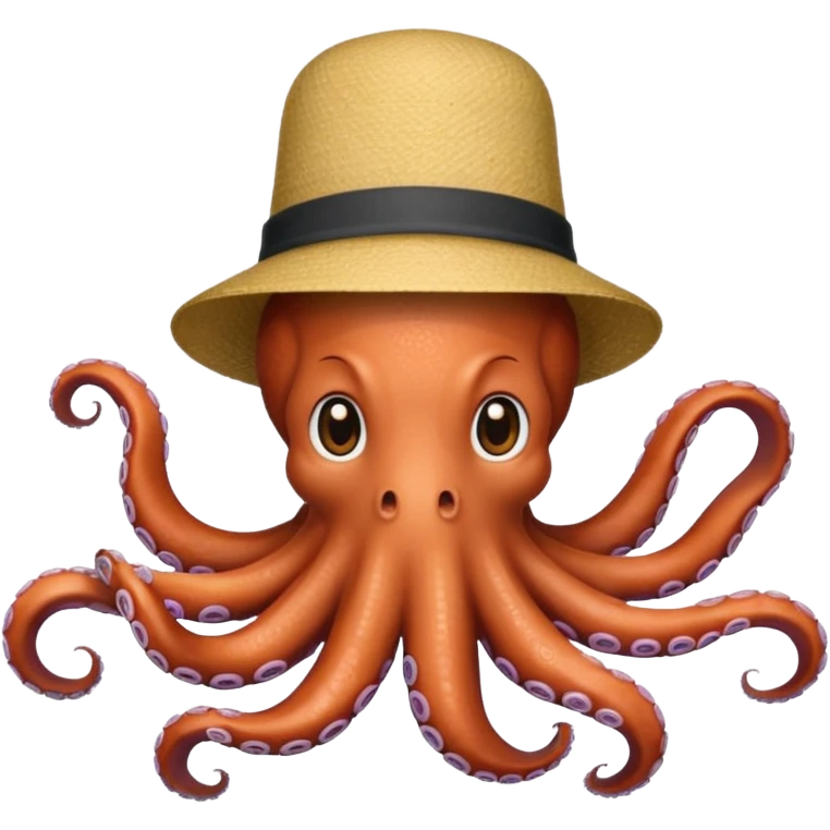 Octopus with a hat emoji