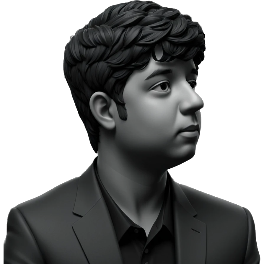monochrome formal portrait of male emoji