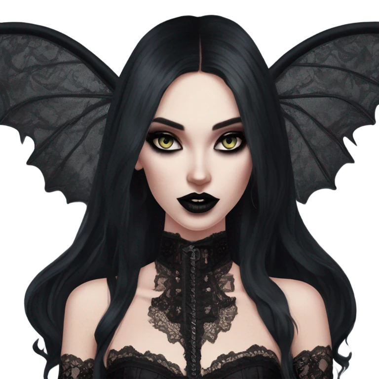 Hyper Realistic photo of a Goth victoria secret model vampire  emoji