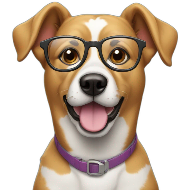 Dog wearing glasses  emoji