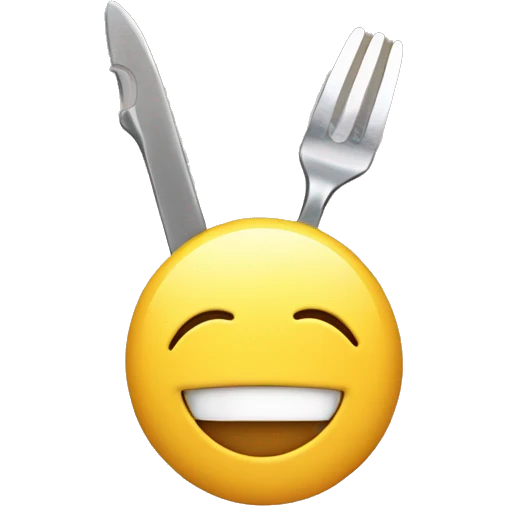 A smiling Emoji hiding a butter knife Behind their back emoji